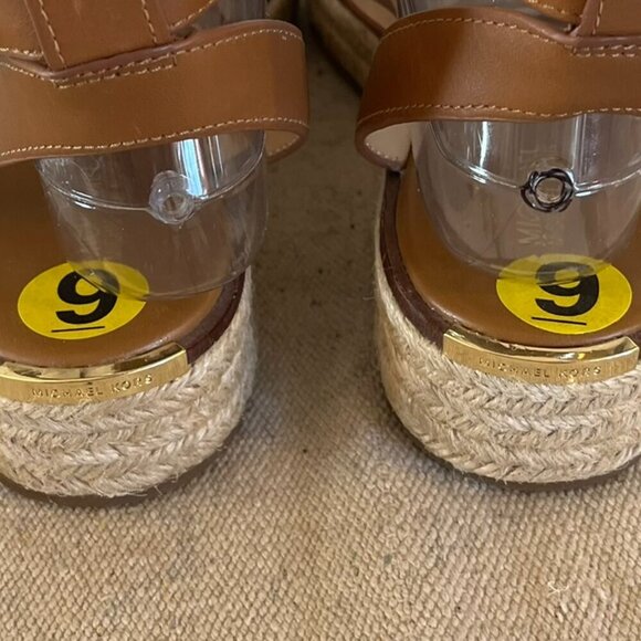Michael Michael Kors Brown Leather Cunningham Summer Sandals Sz 9 - Picture 5 of 9